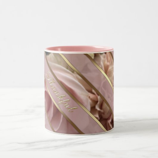 Pale Pink Rose Message Two-Tone Coffee Mug Tweekleurige Koffiemok (Center)