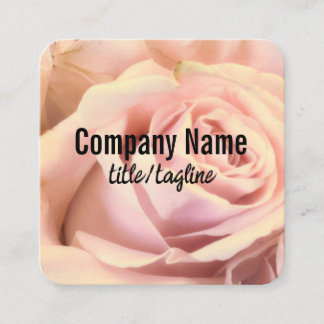 Pale Pink Rose Petals Elegant Floral Custom Vierkante Visitekaartje