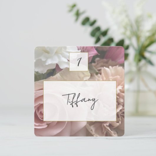 Pale Pink Rose Place Setting Card Notitiekaartje