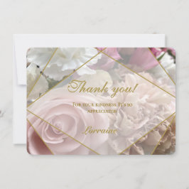 Pale Pink Rose Thank You Card Bedankkaart