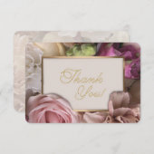 Pale Pink Rose Thank You Card Bedankkaart (Voorkant / Achterkant)
