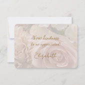 Pale Pink Rose Thank You Card Bedankkaart (Achterkant)