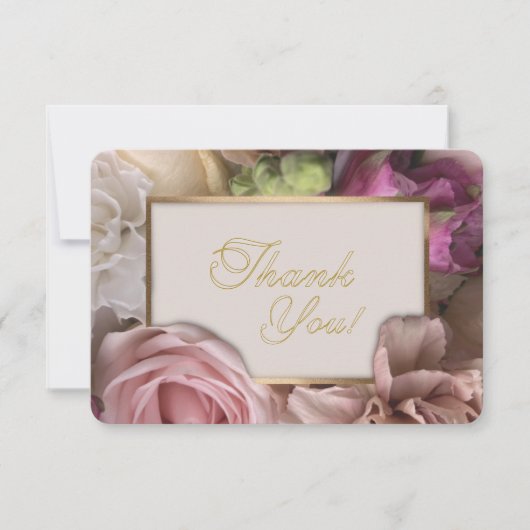 Pale Pink Rose Thank You Card Bedankkaart (Voorkant)