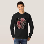 Pale Pink Roses with Delicate Vines Rustic Floral T-shirt (Voorkant volledig)