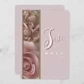 Pale Pink Save the Date Invitation Kaart (Voorkant / Achterkant)