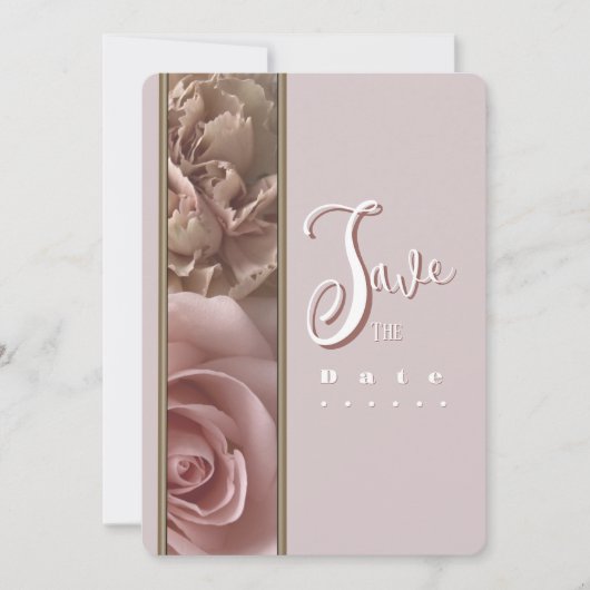Pale Pink Save the Date Invitation Kaart (Voorkant)