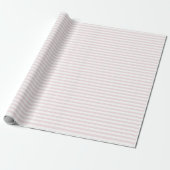 Pale pink | white stripe wrapping paper cadeaupapier (Uitgerold)
