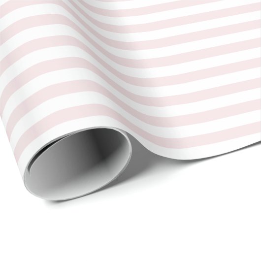 Pale pink | white stripe wrapping paper cadeaupapier (Rol Hoek)