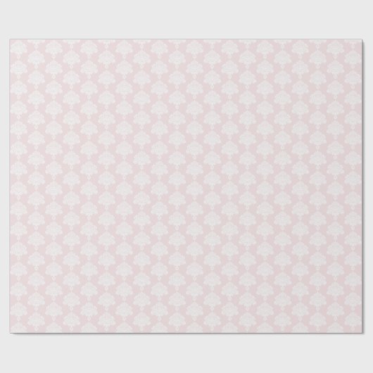 Pale pink | Wit Damast inpakpapier (Vlak)