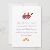 Pale PinkTwo Hearts Catholic Wedding Invitation Kaart (Achterkant)