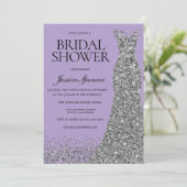 Pale Purple Elegance Bridal Shower Kaart (Staand voorkant)
