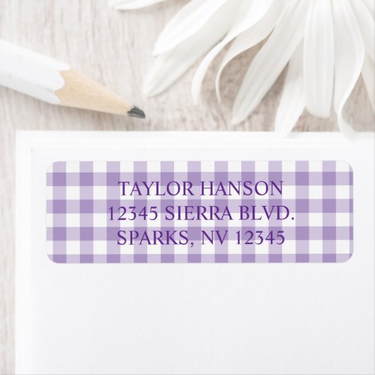Pale Purple Farmhouse Gingham Plaid Etiket (Insitu)