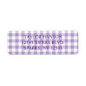 Pale Purple Farmhouse Gingham Plaid Etiket (Voorkant)