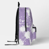 Pale Purple & White Paint Splatter Design  Bedrukte Rugzak (Links)