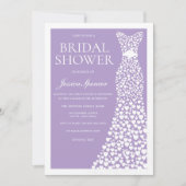 Pale Purple & White Wedding Dress Bridal Shower Kaart (Voorkant)