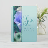 Pale Teal Rose Birthday Party Invitation Kaart (Staand voorkant)