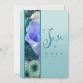 Pale Teal Rose Birthday Party Invitation Kaart