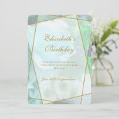 Pale Teal Rose Garden Birthday Invitation Card Bedankkaart (Staand voorkant)