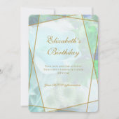 Pale Teal Rose Garden Birthday Invitation Card Bedankkaart (Voorkant)