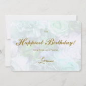 Pale Teal Rose Secret Gardens Birthday Card Kaart (Achterkant)