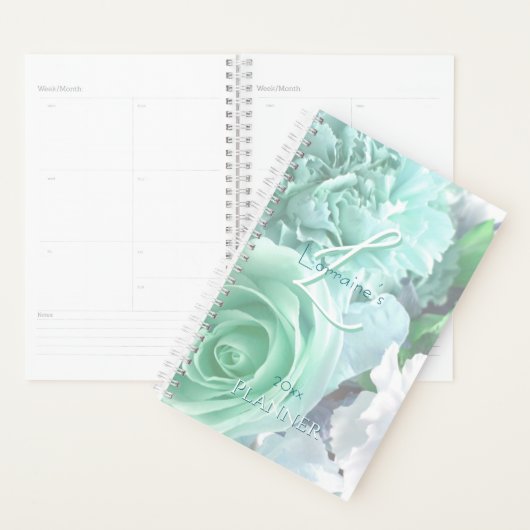 Pale Teal Rose Secret Gardens Planner (Display)
