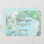Pale Teal Rose Thank You Card Bedankkaart (Voorkant / Achterkant)
