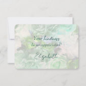 Pale Teal Rose Thank You Card Bedankkaart (Achterkant)