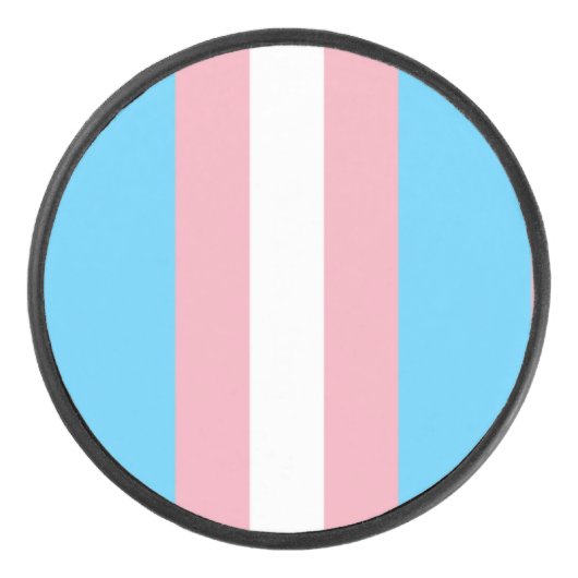 pale trans flag on hockey puck (Voorkant)