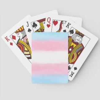 pale trans flag on playing cards pokerkaarten