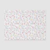 Pale Watercolor Style Flowers Pink Purple Yellow Tissuepapier (Voorkant)