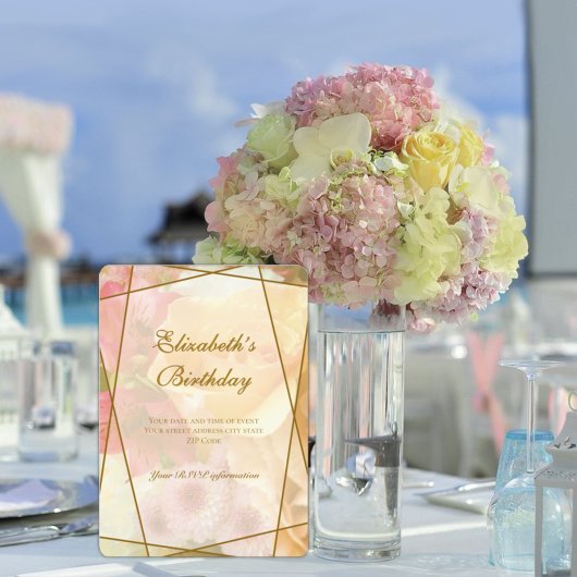 Pale Yellow Rose Birthday Invitation Card Bedankkaart