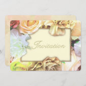 Pale Yellow Rose Birthday Party Invitation Kaart (Voorkant / Achterkant)