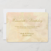 Pale Yellow Rose Birthday Party Invitation Kaart (Achterkant)