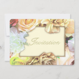 Pale Yellow Rose Birthday Party Invitation Kaart