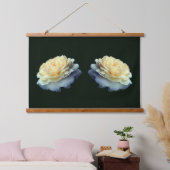 Pale Yellow Rose In Bloom Twins Hangend Wandkleed (Slaapkamer)