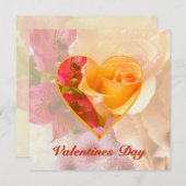Pale Yellow Rose Valentine Card Kaart (Voorkant / Achterkant)