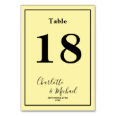 Pale Yellow Script Minimalist Wedding Kaart (Voorkant)