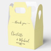 Pale Yellow Script Minimalist Wedding Thank You Bedankdoosjes (Geopend)