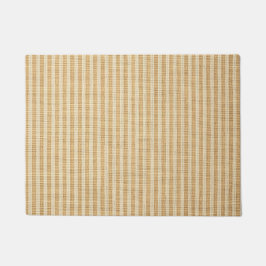 Pale Yellow Stripes Threaded Fabric Pattern Deurmat