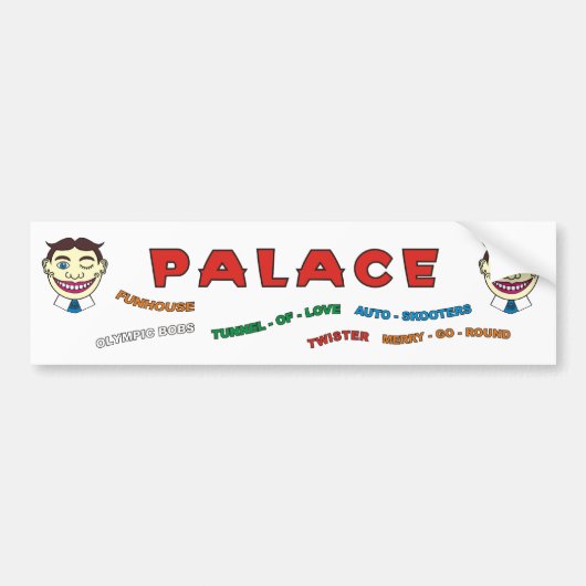 Paleis Amusements building front bumper sticker. Bumpersticker (Voorkant)