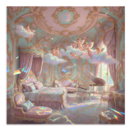Paleis Droomlandschap Psychedelische Rococo Reviva Foto Afdruk