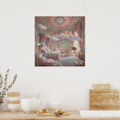 Paleis Droomlandschap Psychedelische Rococo Reviva Poster (Keuken)