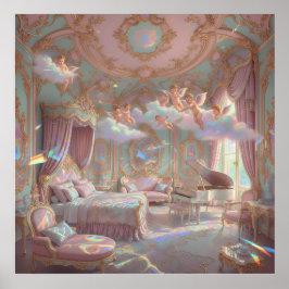 Paleis Droomlandschap Psychedelische Rococo Reviva Poster