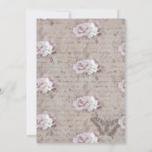 paleis Floral Roos Grijze bruiloft Kaart (Achterkant)