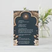 Paleis Hindi Henna Mehndi Indiase stijl bruiloft Informatiekaartje (Staand voorkant)