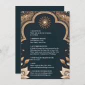 Paleis Hindi Henna Mehndi Indiase stijl bruiloft Informatiekaartje (Voorkant / Achterkant)