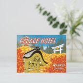  paleis Hotel Japan Label Art Briefkaart (Staand voorkant)