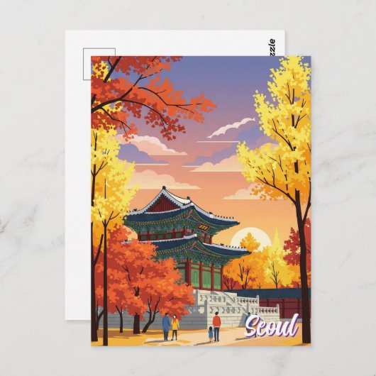 Paleis in Herfst Seoul Zuid-Korea Briefkaart (Voorkant / Achterkant)