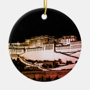 Paleis Lhasa & Potala 's nachts in Tibet (Himalaya Keramisch Ornament