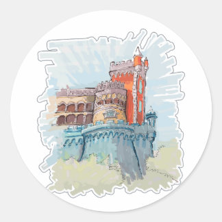 Paleis Pena in Sintra, Portugal Ronde Sticker